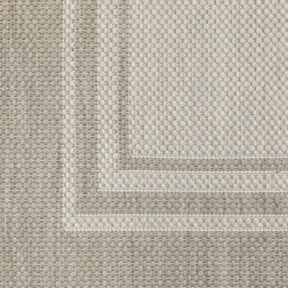 7' X 9' Gray And Ivory Indoor Outdoor Area Rug
