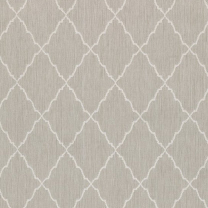 7' X 9' Gray And Ivory Indoor Outdoor Area Rug
