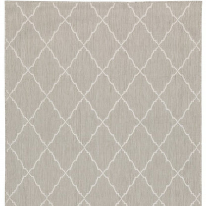 7' X 9' Gray And Ivory Indoor Outdoor Area Rug