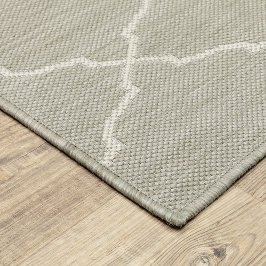 3' X 5' Gray And Ivory Indoor Outdoor Area Rug