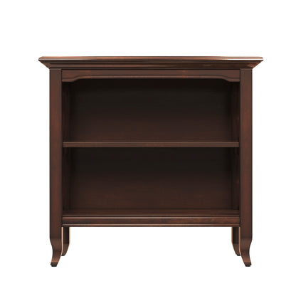 30" Brown Wood Two Tier Bookcase