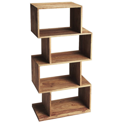 48" Brown Wood Three Tier Bookcase