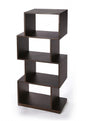 48" Dark Brown Wood Three Tier Bookcase