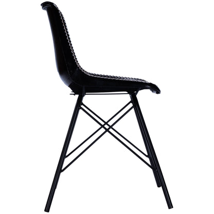 18" Black Faux Leather Side Chair