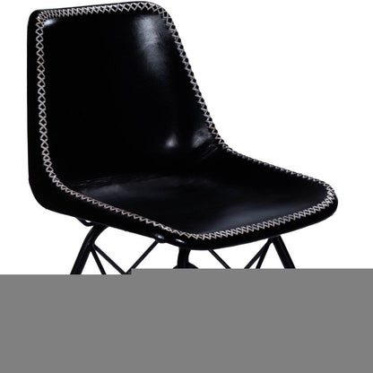 18" Black Faux Leather Side Chair