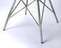 18" White and Silver Faux Leather Side Chair