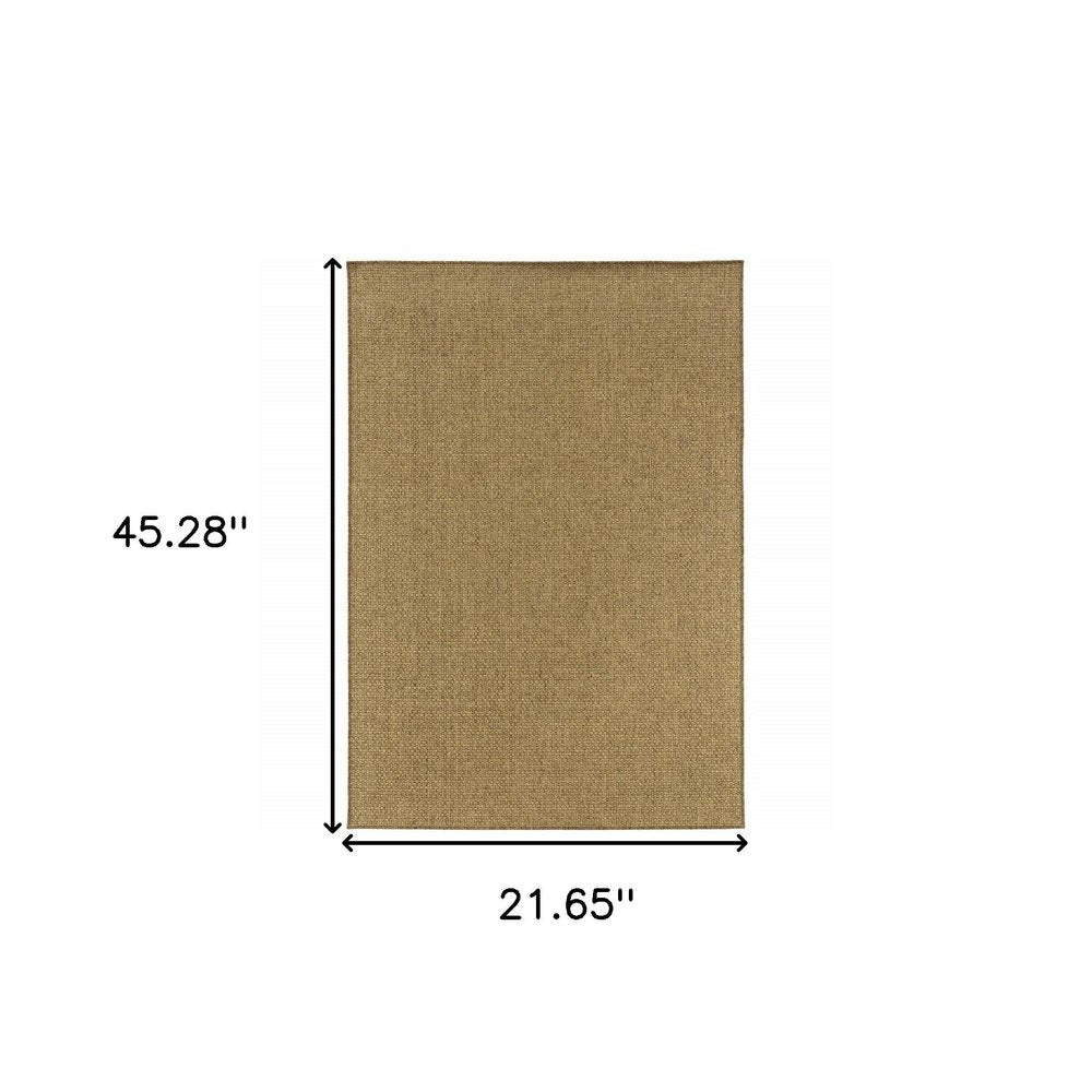 2' X 4' Tan Indoor Outdoor Area Rug