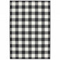 2' X 4' Black and Ivory Indoor Outdoor Area Rug