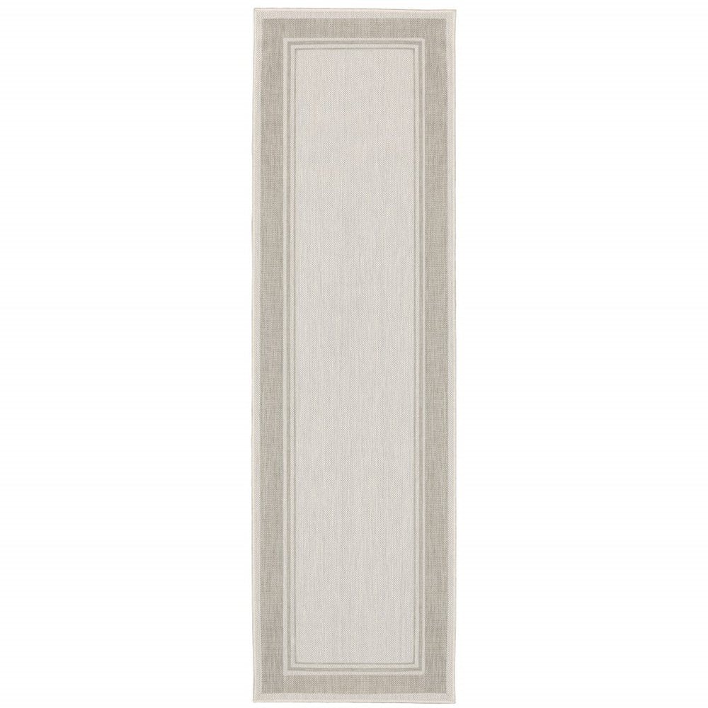 3' X 5' Gray And Ivory Indoor Outdoor Area Rug