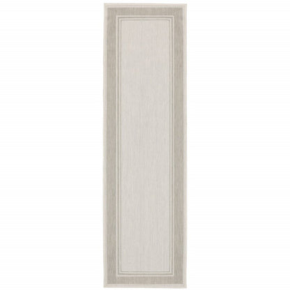 3' X 5' Gray And Ivory Indoor Outdoor Area Rug