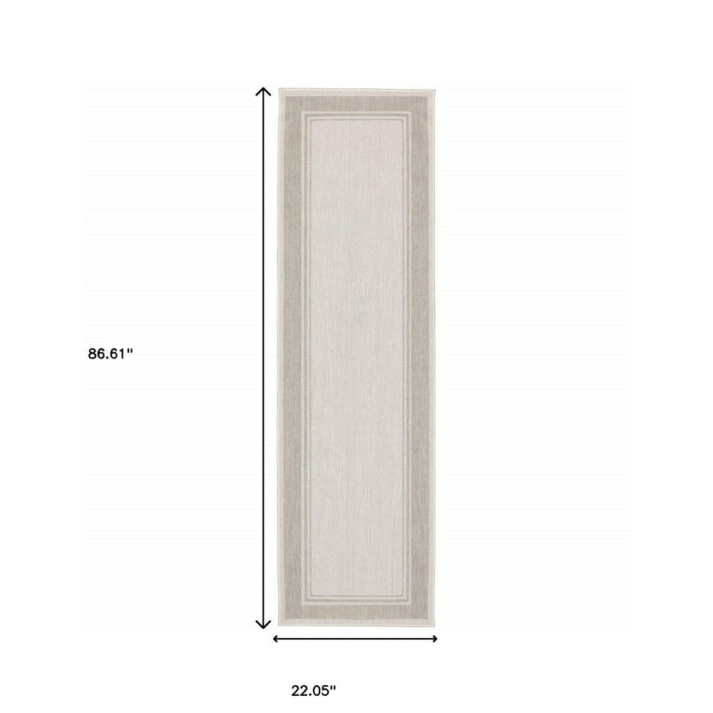 3' X 5' Gray And Ivory Indoor Outdoor Area Rug