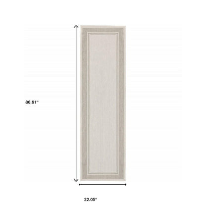 3' X 5' Gray And Ivory Indoor Outdoor Area Rug