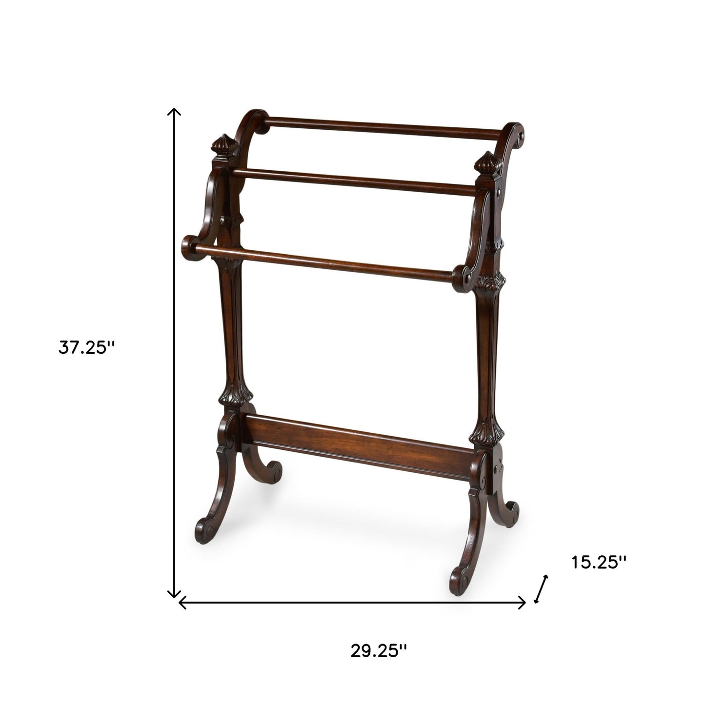 29" Deep Cherry Wood Blanket Stand