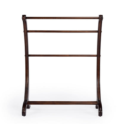36" Deep Cherry Brown Wood Blanket Stand