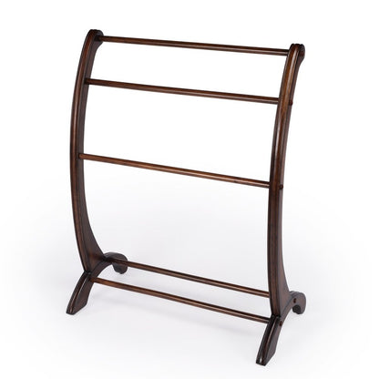 36" Deep Cherry Brown Wood Blanket Stand