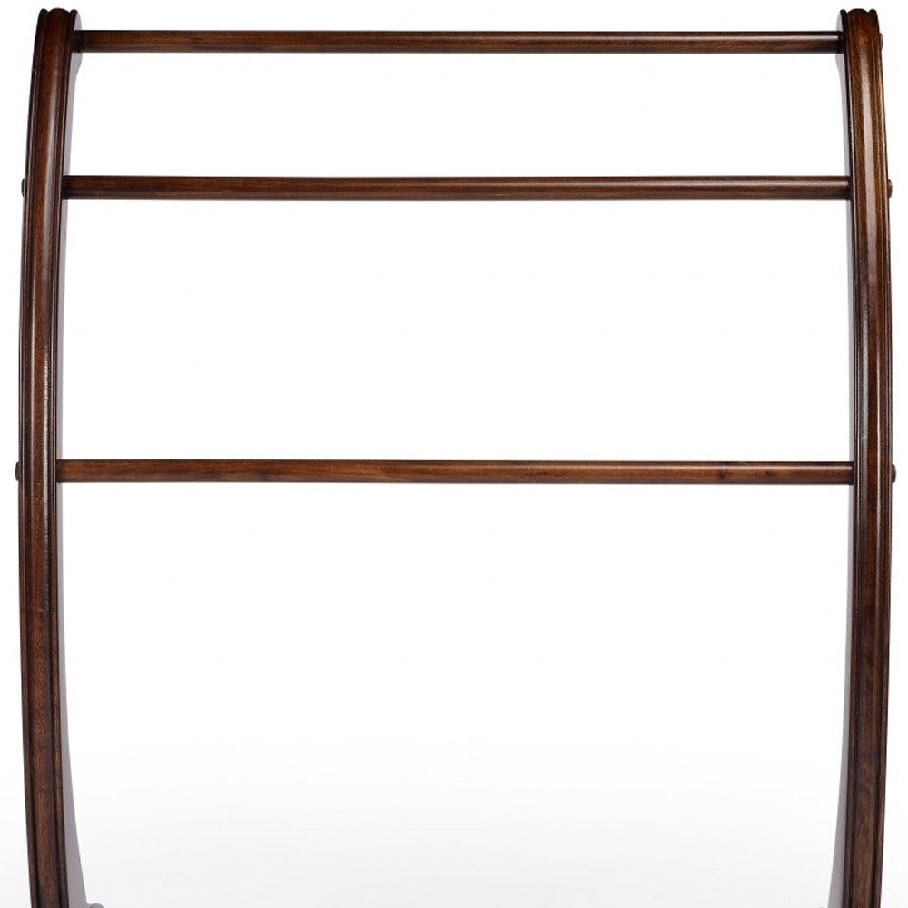 36" Deep Cherry Brown Wood Blanket Stand