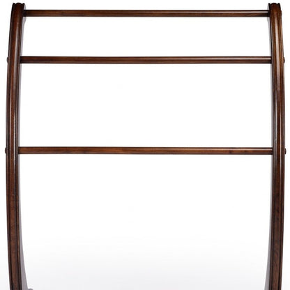 36" Deep Cherry Brown Wood Blanket Stand