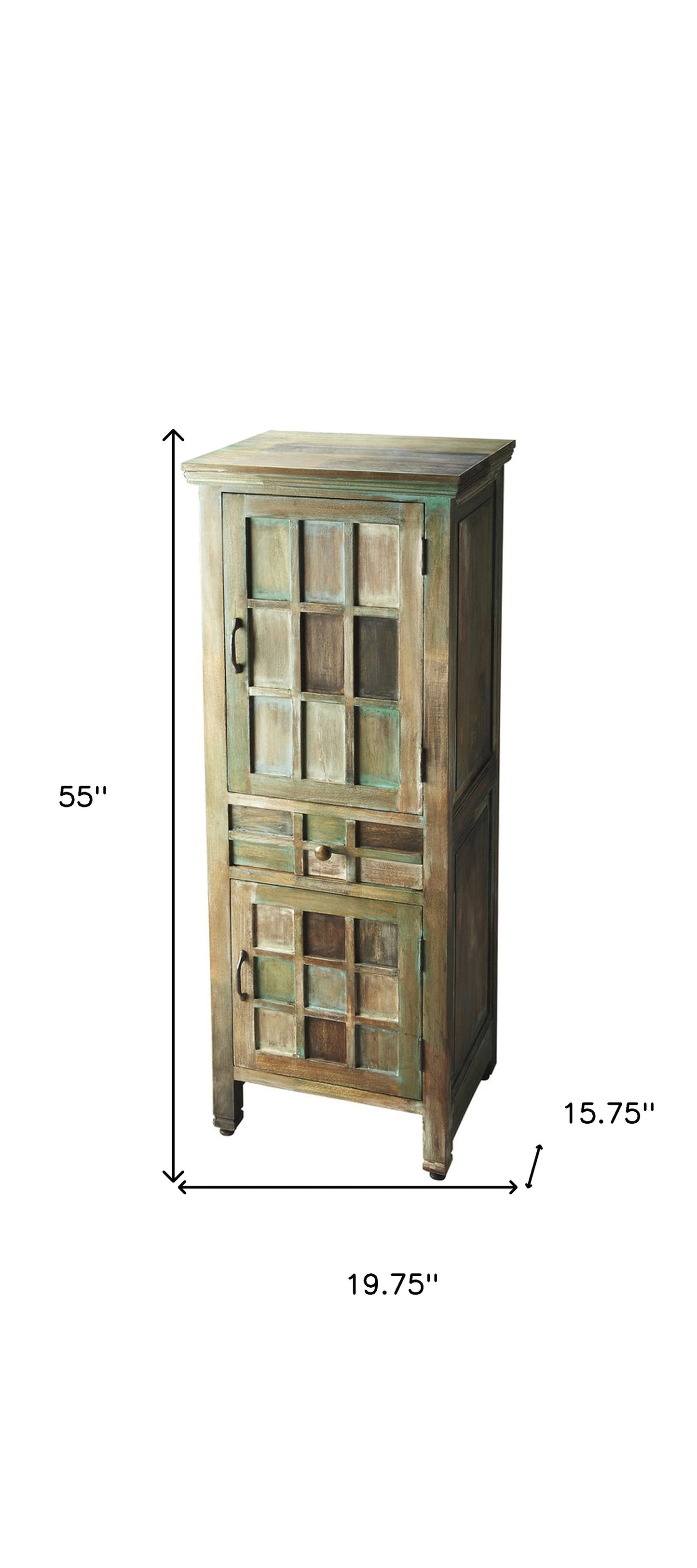 20" Brown Standard Accent Cabinet With One Drawer