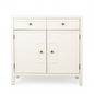 31" White Solid Wood Two Drawer Sideboard with Two Doors