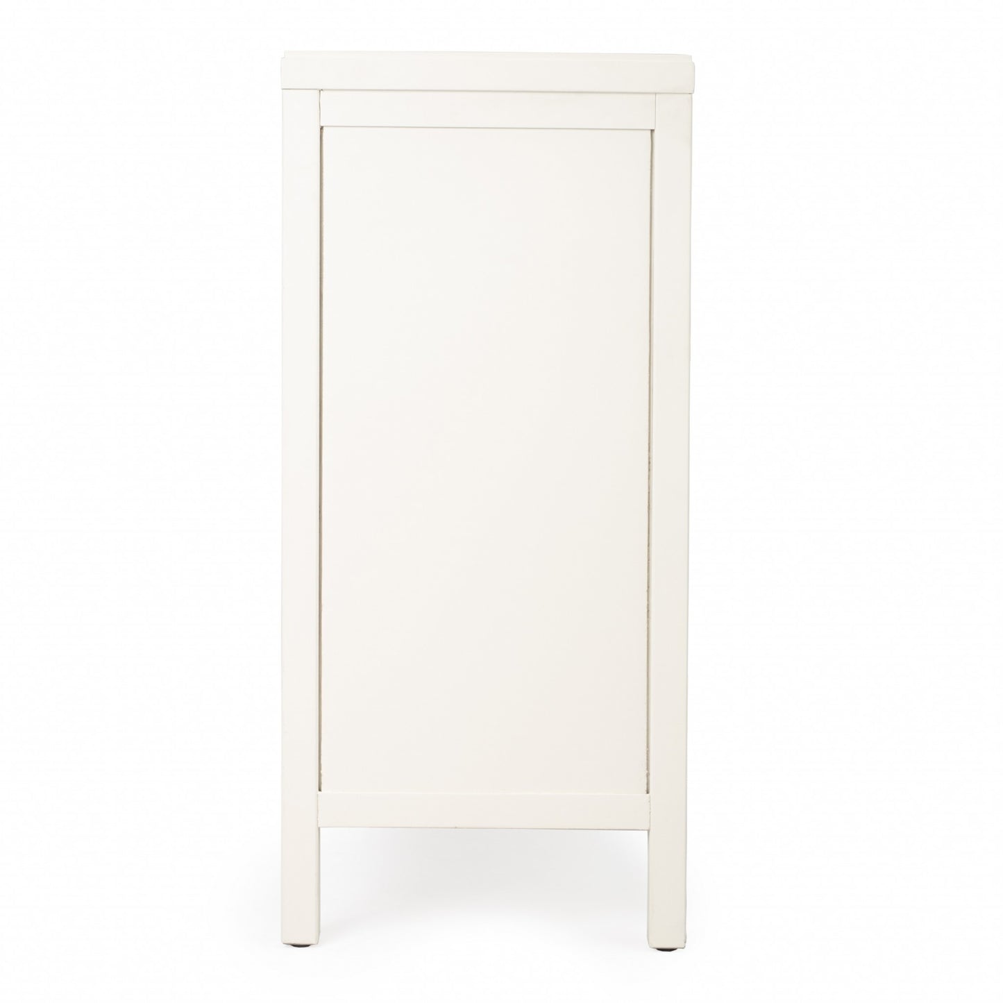 31" White Solid Wood Two Drawer Sideboard with Two Doors