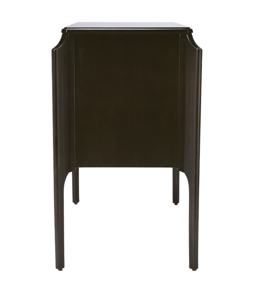 34" Dark Brown Solid Wood Three Drawer Dresser