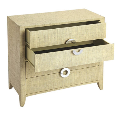 34" Beige Manufactured Wood Four Drawer Chest