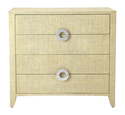 34" Beige Manufactured Wood Four Drawer Chest