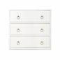 34" White Manufactured Wood Three Drawer Dresser