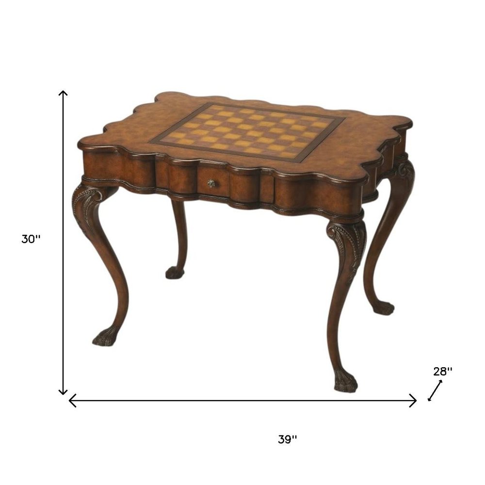 39" Brown Wood Coffee Table With Drawer