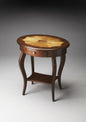 25" Brown Wood Oval Coffee Table With Drawer And Shelf