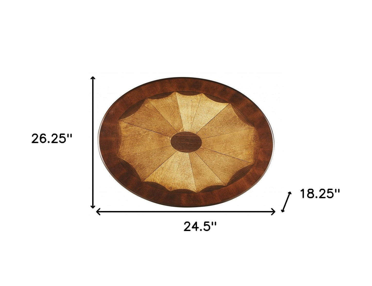 Traditional Cherry Oval Accent Table