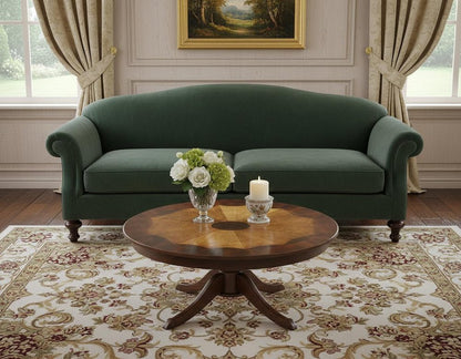 25" Brown Wood Oval Coffee Table With Drawer And Shelf