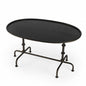 38" Silver Aluminum Oval Coffee Table