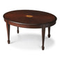 38" Dark Brown And Brown Oval Coffee Table