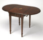 19" Brown and Dark Brown Wood Oval Coffee Table With Drawer