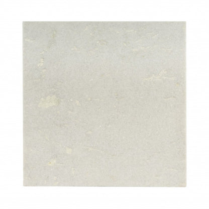 24" White and Copper Genuine Marble and Metal Square Coffee Table