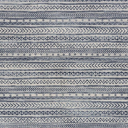 2' X 4' Navy Blue Decorative Stripes Area Rug