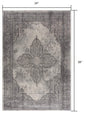 2' X 4' Gray Distressed Medallion Area Rug