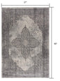 2' X 8' Gray Distressed Medallion Runner Rug