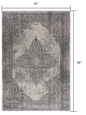 5' X 8' Gray Distressed Medallion Area Rug