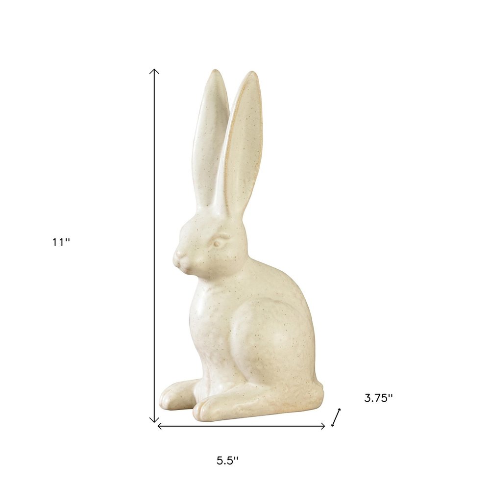 11" White Ceramic Tabletop Sculpture