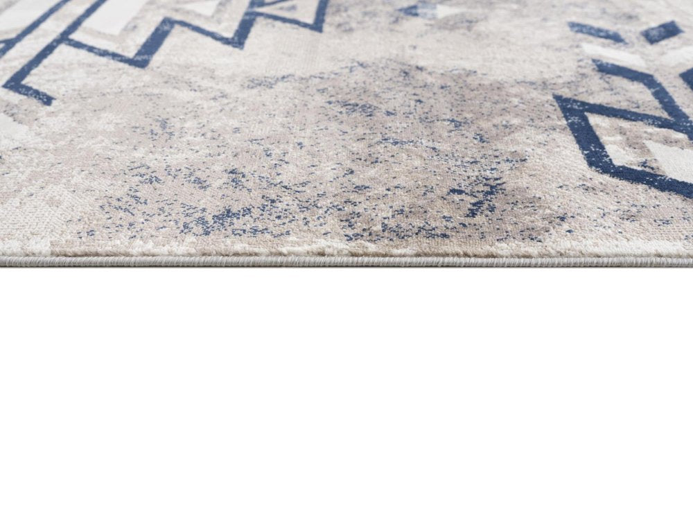 8' X 11' Blue And Beige Southwestern Area Rug