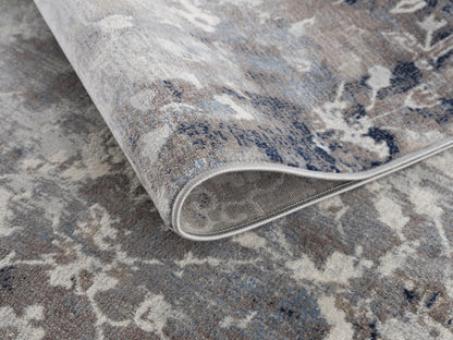 2' X 3' Navy And Beige Distressed Vines Scatter Rug