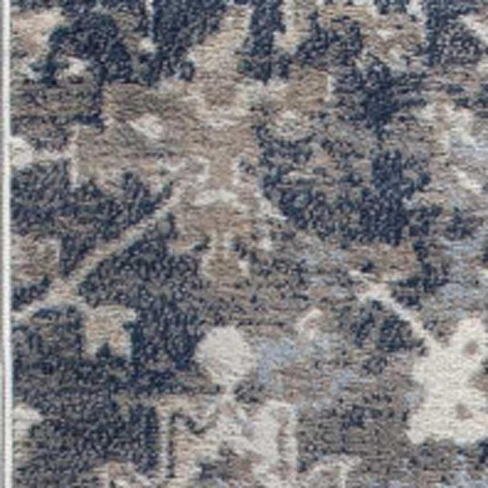 2' X 3' Navy And Beige Distressed Vines Scatter Rug