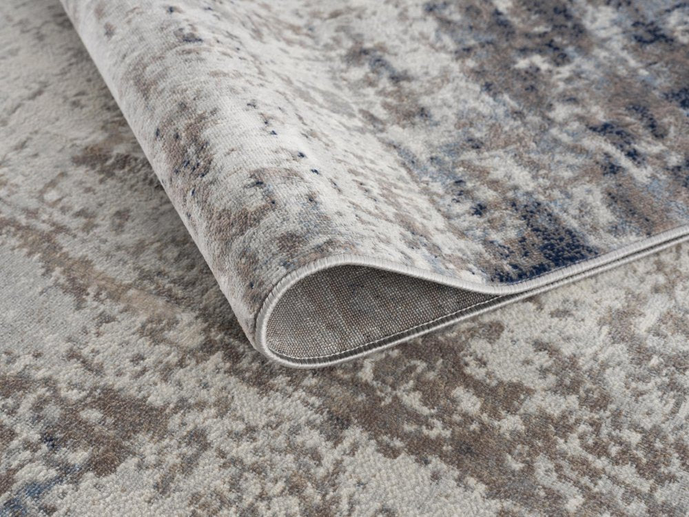 5' X 8' Navy Blue Distressed Striations Area Rug