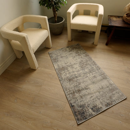 2' X 8' Navy Blue Distressed Striations Runner Rug