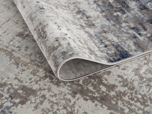 5' X 8' Navy Blue Distressed Striations Area Rug