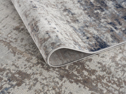 2' X 8' Navy Blue Distressed Striations Runner Rug