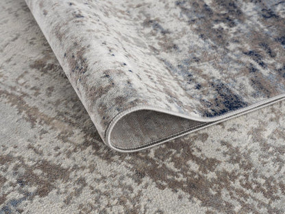 5' X 8' Navy Blue Distressed Striations Area Rug