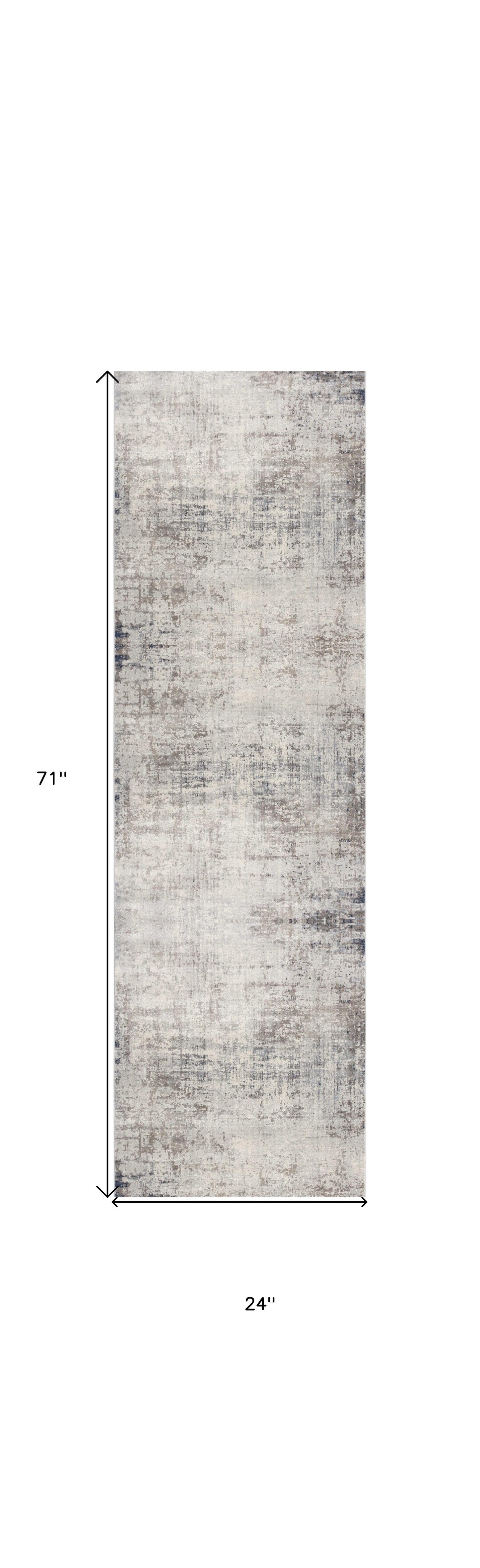 2' X 6' Navy Blue Distressed Striations Area Rug